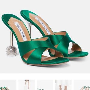 Aquazzura Yes Darling 95 satin sandals size 38.5 brand new